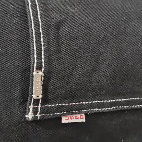 Used denim, black pinafore, size 14 with pockets, 90s style. - Picture 7 of 9